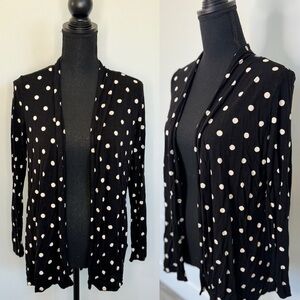 H&M Black Polka Dot Front Open Long Sleeve Cardigan (S)